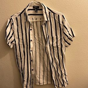 Black and White Stripes Button Down Shirt